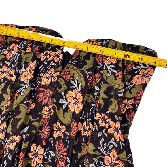 Nicholas Flowy Silk Gown SZ 2 Floral Chiffon Formal Maxi Dress Strapless Glam - Picture 8 of 15